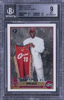 2003-04 Topps First Edition #221 LeBron James Rookie Card – BGS MINT 9